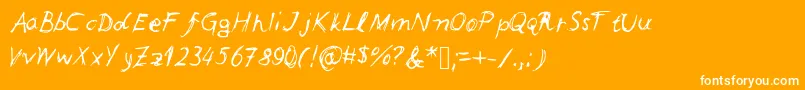 Leonards Font – White Fonts on Orange Background