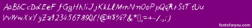 Leonards Font – White Fonts on Purple Background