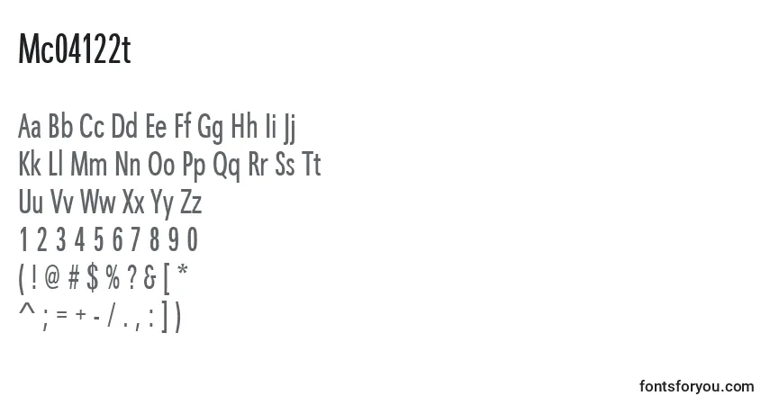 Czcionka Mc04122t – alfabet, cyfry, specjalne znaki