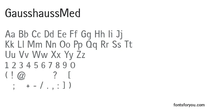 Schriftart GausshaussMed – Alphabet, Zahlen, spezielle Symbole