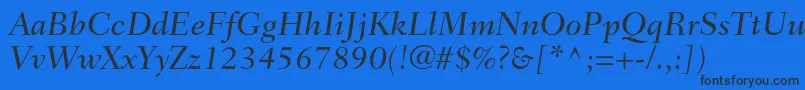 FairfieldltstdMediumitalic Font – Black Fonts on Blue Background
