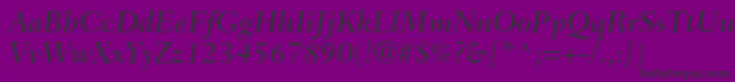 FairfieldltstdMediumitalic-fontti – mustat fontit violetilla taustalla