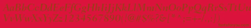 FairfieldltstdMediumitalic Font – Brown Fonts on Red Background