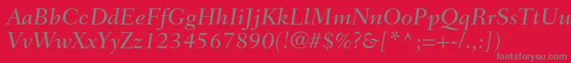 FairfieldltstdMediumitalic Font – Gray Fonts on Red Background