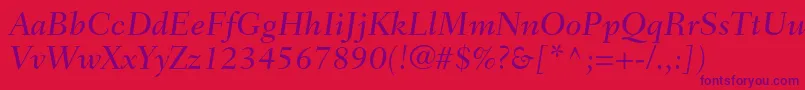 FairfieldltstdMediumitalic Font – Purple Fonts on Red Background