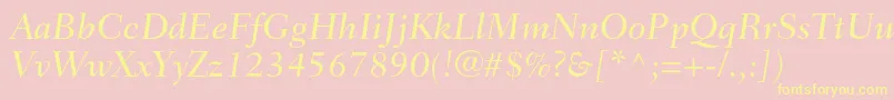 FairfieldltstdMediumitalic Font – Yellow Fonts on Pink Background