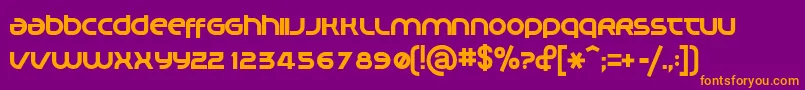 PlanetMegapolis Font – Orange Fonts on Purple Background