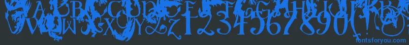 EgDragonCaps Font – Blue Fonts on Black Background