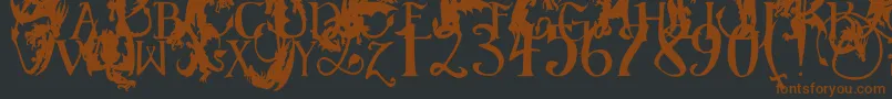 EgDragonCaps Font – Brown Fonts on Black Background