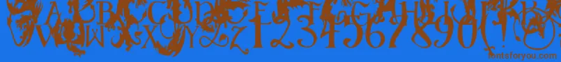 EgDragonCaps Font – Brown Fonts on Blue Background