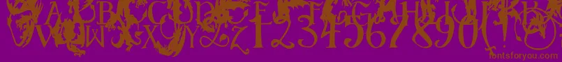 EgDragonCaps-Schriftart – Braune Schriften auf violettem Hintergrund