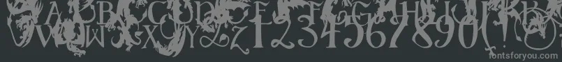 EgDragonCaps Font – Gray Fonts on Black Background