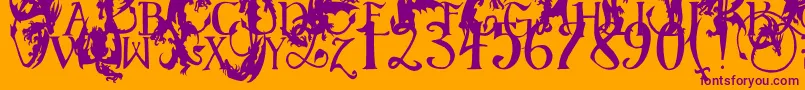 EgDragonCaps Font – Purple Fonts on Orange Background