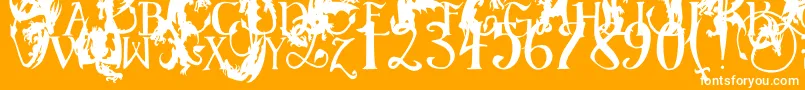 EgDragonCaps Font – White Fonts on Orange Background