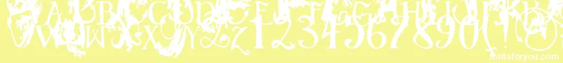 EgDragonCaps Font – White Fonts on Yellow Background