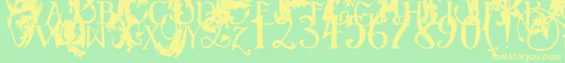 EgDragonCaps Font – Yellow Fonts on Green Background