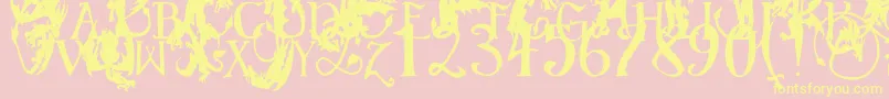 EgDragonCaps-Schriftart – Gelbe Schriften auf rosa Hintergrund