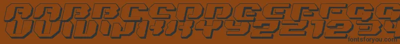 Fonte Bionic Kid Slanted 3D – fontes pretas em um fundo marrom