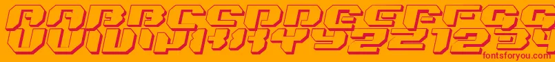 Bionic Kid Slanted 3D Font – Red Fonts on Orange Background