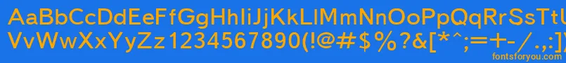 フォントTextbook110n – オレンジ色の文字が青い背景にあります。