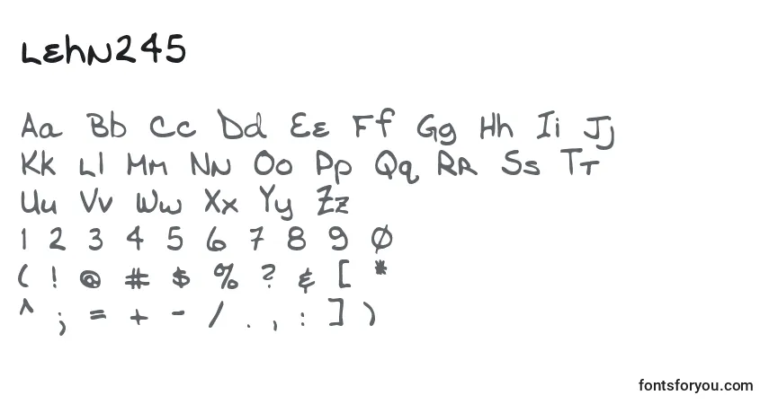 Czcionka Lehn245 – alfabet, cyfry, specjalne znaki