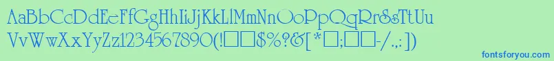 UnicornRus Font – Blue Fonts on Green Background