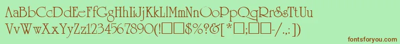 UnicornRus Font – Brown Fonts on Green Background
