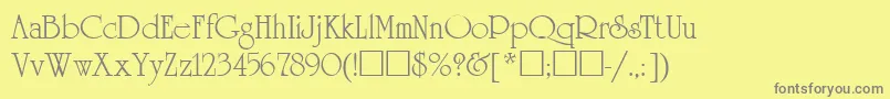 UnicornRus Font – Gray Fonts on Yellow Background