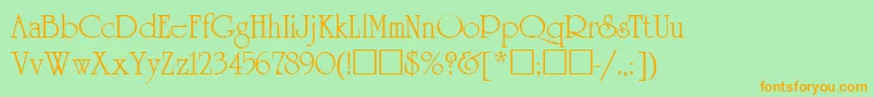 UnicornRus Font – Orange Fonts on Green Background