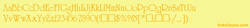 UnicornRus Font – Orange Fonts on Yellow Background