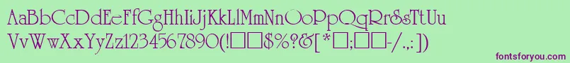 UnicornRus Font – Purple Fonts on Green Background