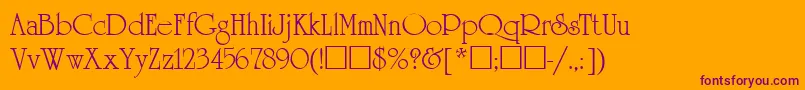 UnicornRus Font – Purple Fonts on Orange Background