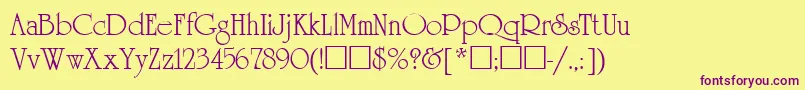 UnicornRus Font – Purple Fonts on Yellow Background