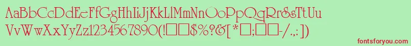 UnicornRus Font – Red Fonts on Green Background