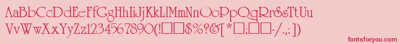 UnicornRus-Schriftart – Rote Schriften auf rosa Hintergrund