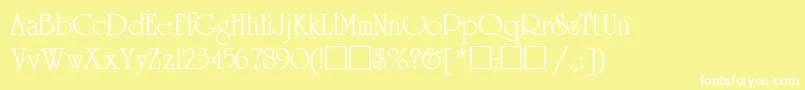 UnicornRus Font – White Fonts on Yellow Background