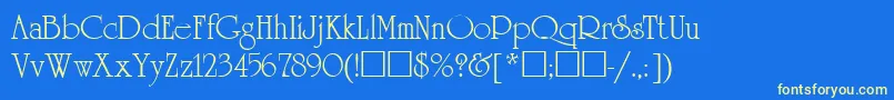 UnicornRus Font – Yellow Fonts on Blue Background