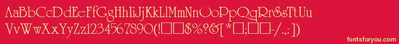 UnicornRus Font – Yellow Fonts on Red Background