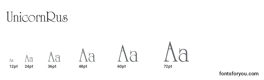 UnicornRus Font Sizes