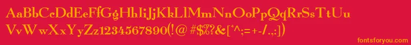 LightpainterNormal Font – Orange Fonts on Red Background