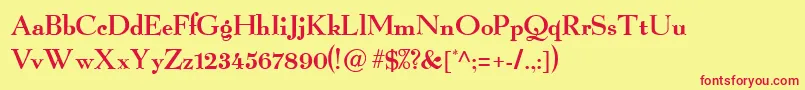 LightpainterNormal Font – Red Fonts on Yellow Background