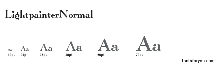 Размеры шрифта LightpainterNormal