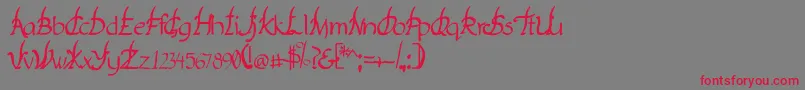 Yakap Font – Red Fonts on Gray Background