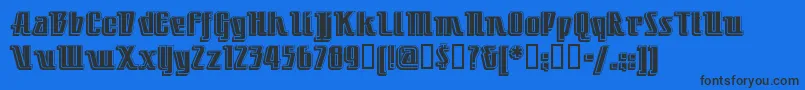 Шрифт Littledeucecoupe – чёрные шрифты на синем фоне