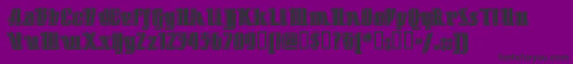 フォントLittledeucecoupe – 紫の背景に黒い文字