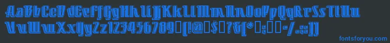 Littledeucecoupe Font – Blue Fonts on Black Background