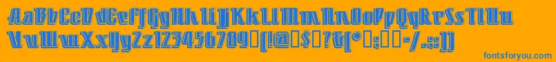 Littledeucecoupe Font – Blue Fonts on Orange Background