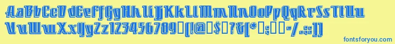 Littledeucecoupe Font – Blue Fonts on Yellow Background