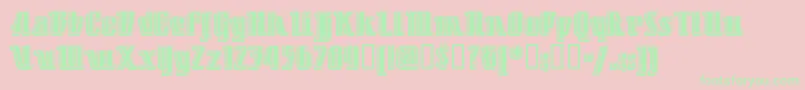 Littledeucecoupe Font – Green Fonts on Pink Background