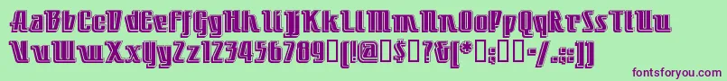 Littledeucecoupe Font – Purple Fonts on Green Background